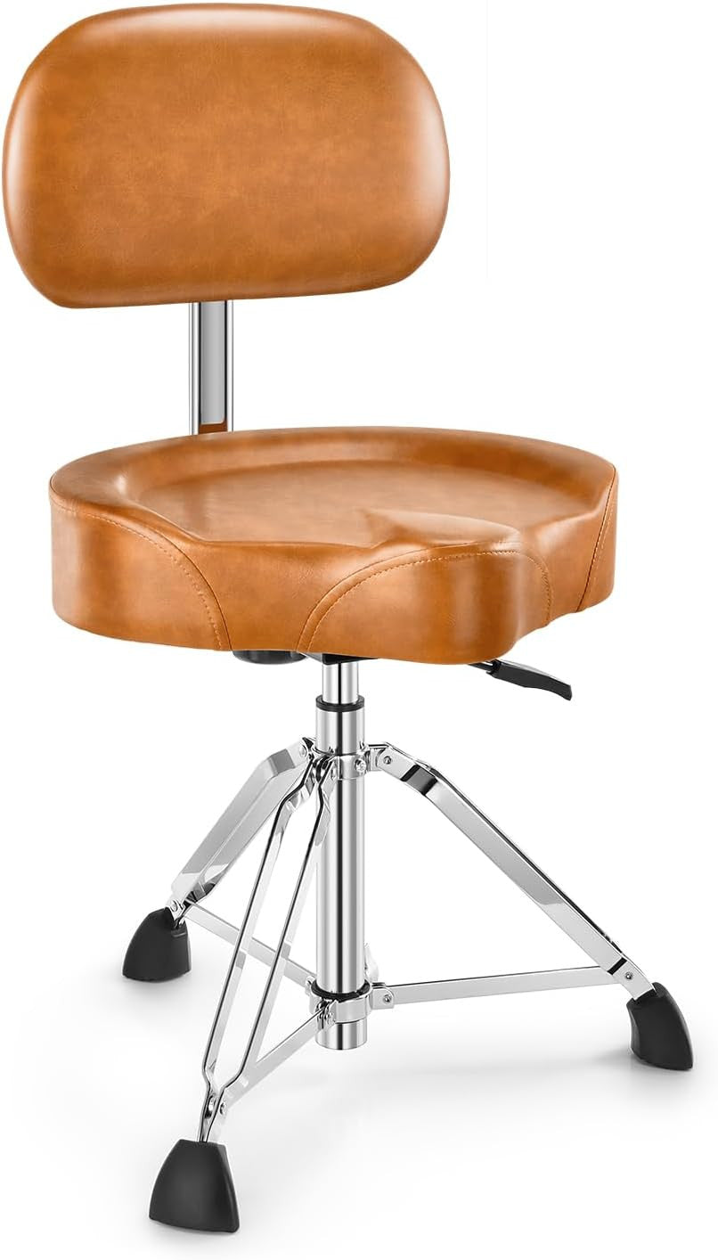 Donner DHT250 Hydraulic Drum Throne with Backrest, Adjustable Saddle Seat