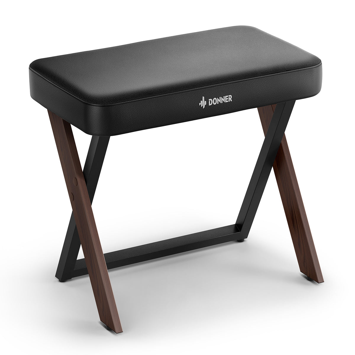 Donner DKB-300 Home Style Walnut Piano Bench with Thick Padded Seat