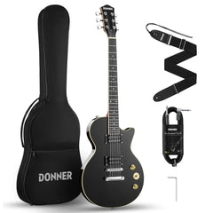 Donner DLP-124B 39-Inch Electric Guitar Beginner Kit with Bag, Cable, Strap