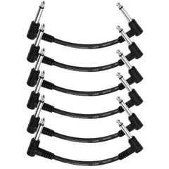 Donner EC1048 6-Inch Guitar Patch Cable (6-Pack) for Guitar Effects Pedals - Black