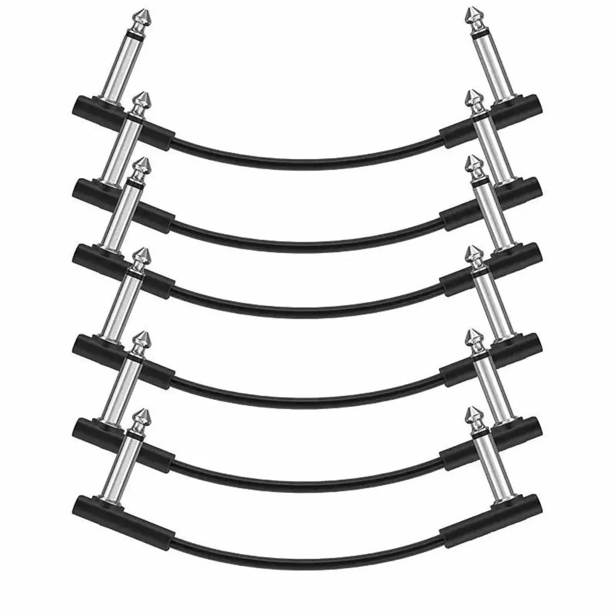 Donner EC1125 6-Pack 6" Right Angle Guitar Patch Cables for Pedals