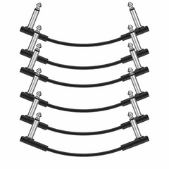 Donner EC1125 6-Pack 6" Right Angle Guitar Patch Cables for Pedals
