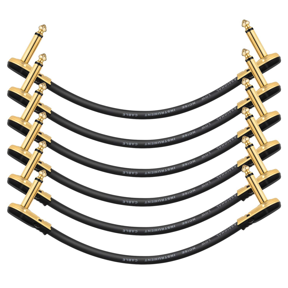 Donner Pro EC889X6 6-Pack 6" Right Angle Guitar Patch Cables for Pedals