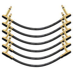 Donner Pro EC889X6 6-Pack 6" Right Angle Guitar Patch Cables for Pedals