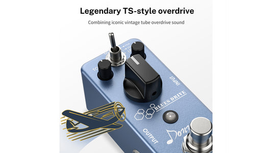 Donner Blues Drive Classical Electronic Vintage Overdrive Effect Pedal True Bypass Warm/Hot Modes