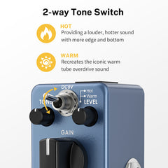Donner Blues Drive Classical Electronic Vintage Overdrive Effect Pedal True Bypass Warm/Hot Modes