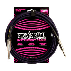 Ernie Ball Braided Instrument Cable Straight/Straight ( 10FT/18FT/25FT )