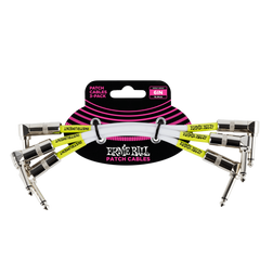 Ernie Ball Classic Patch Cable Angle/Angle 6in - 3 Pack
