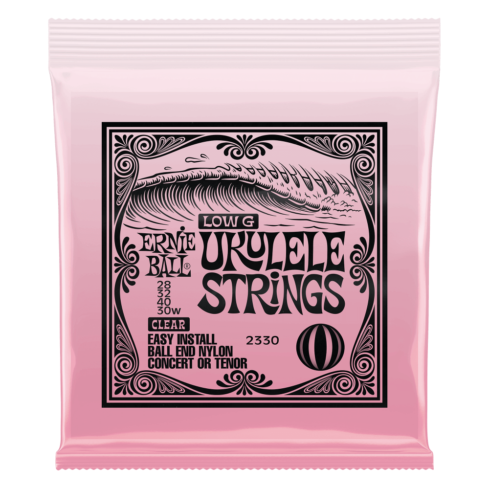 Ernie Ball Concert/Tenor Wound Low G Nylon Ball End Ukulele Strings - Clear 28-30 Gauge