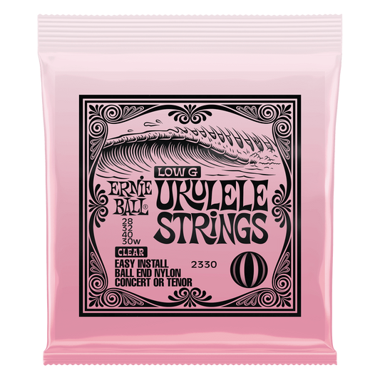 Ernie Ball Concert/Tenor Wound Low G Nylon Ball End Ukulele Strings - Clear 28-30 Gauge