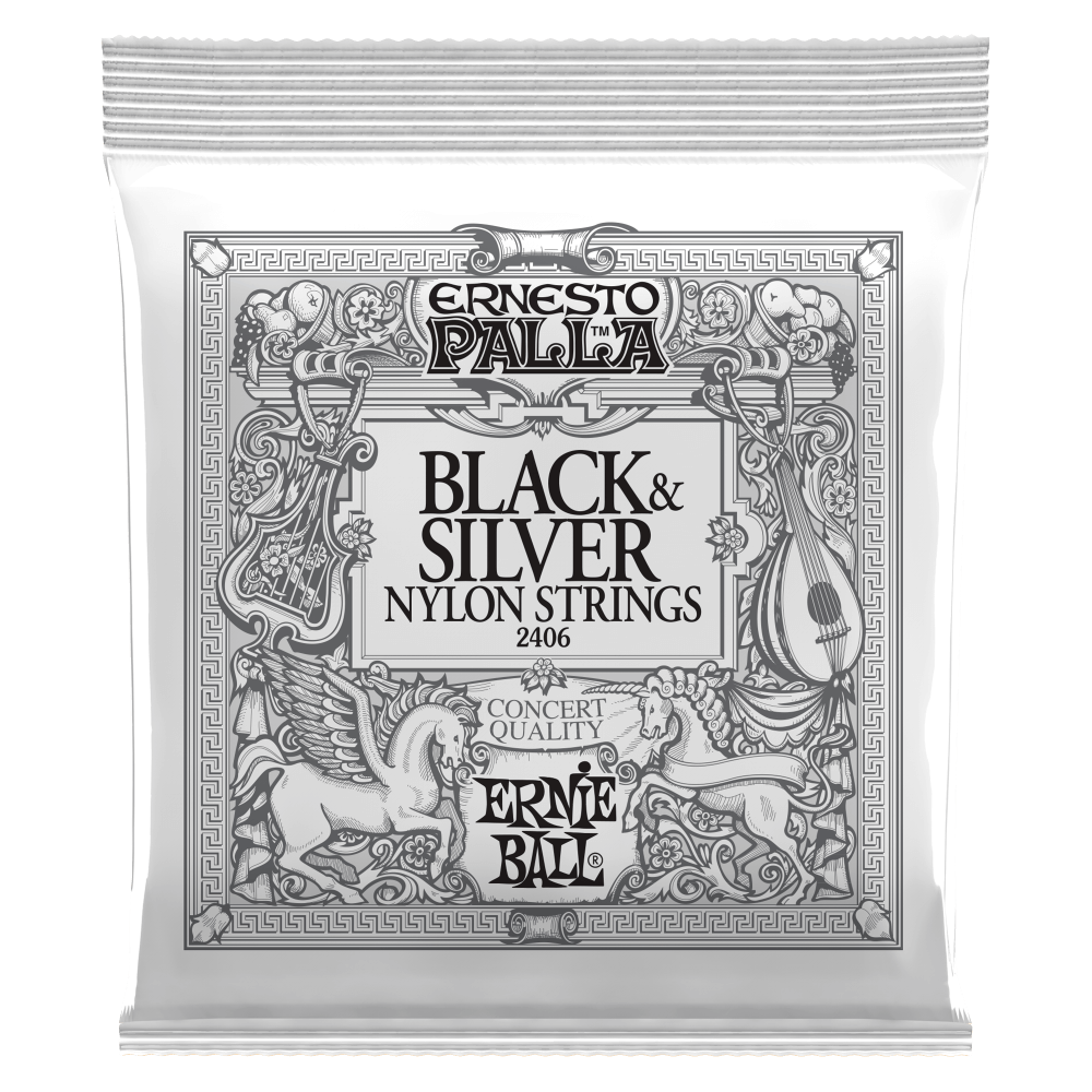 Ernie Ball Ernesto Palla Nylon Classical Guitar Strings - Black & Silver