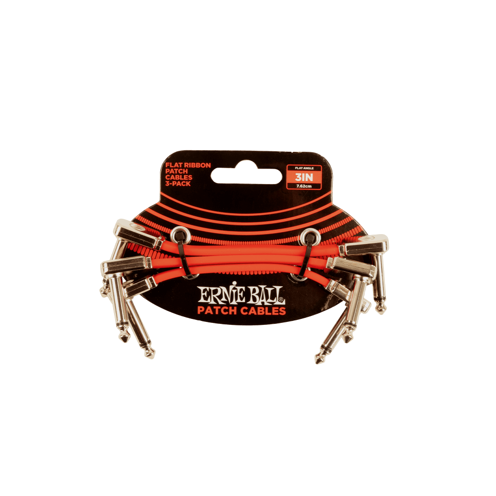 Ernie Ball Flat Ribbon Patch Cables - Pack of 3