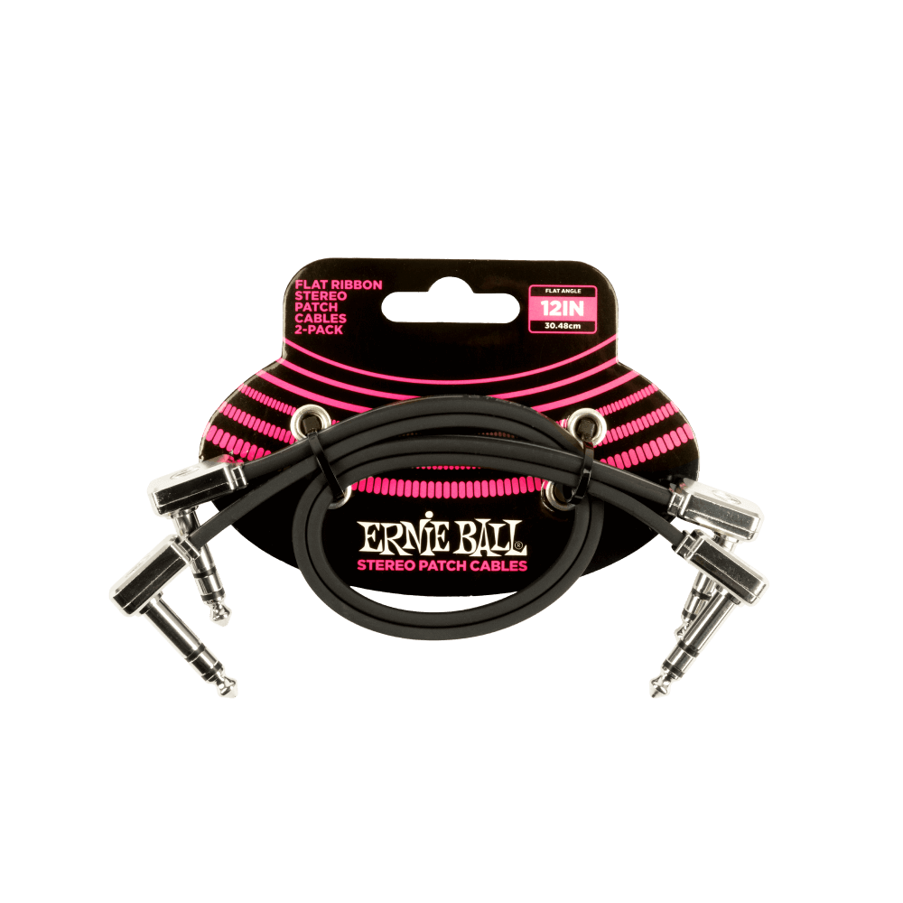 Ernie Ball Flat Ribbon Stereo Patch Cable - 2 Pack