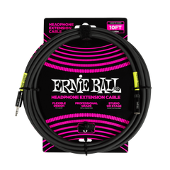 Ernie Ball Headphone Extension Cable 3.5mm to 3.5mm  - Black
