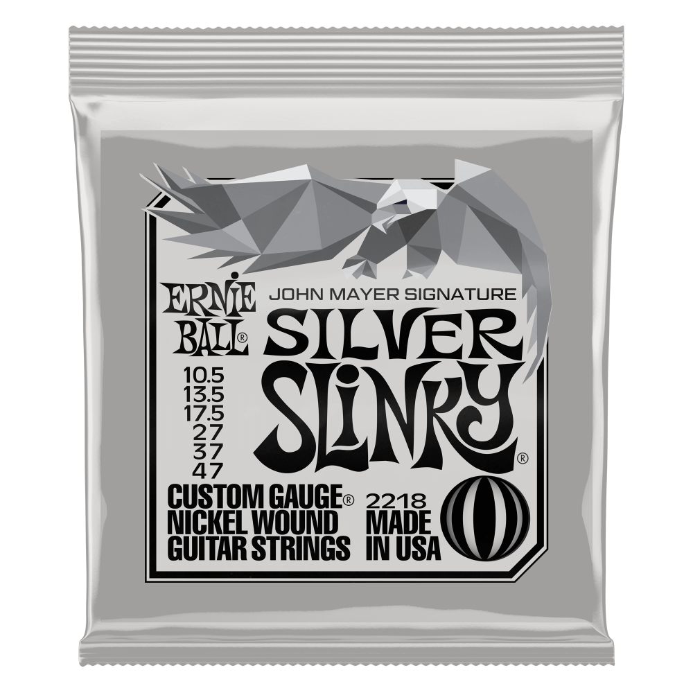 Ernie Ball John Mayer Silver Slinky Signature Electric Guitar Strings 10.5-47 Gauge