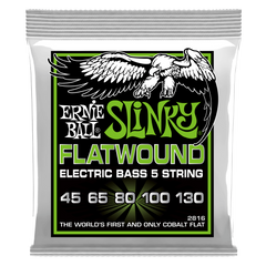 Ernie Ball Regular Slinky Cobalt Flatwound 5-String Electric Bass Strings 45-130 Gauge