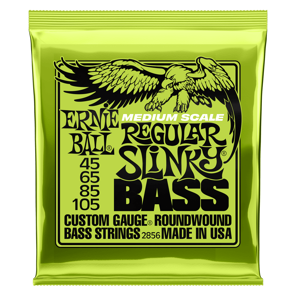Ernie Ball Regular Slinky Nickel Wound Medium Scale Electric Bass Strings 45-105 Gauge