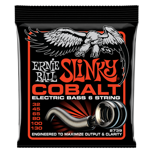 Ernie Ball Slinky Cobalt 6-String Electric Bass Strings 32-130 Gauge
