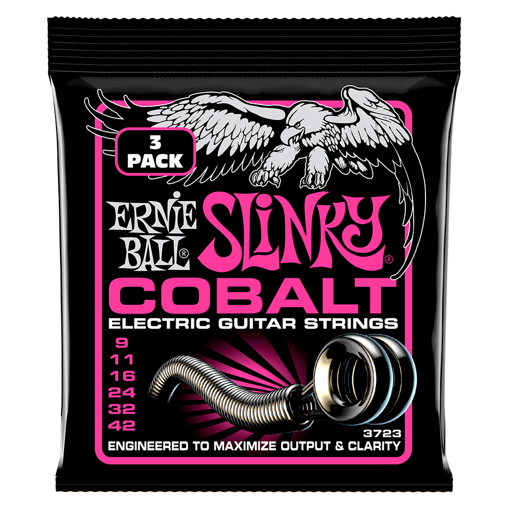 Ernie Ball Slinky Cobalt Electric Guitar Strings - 3 Pack
