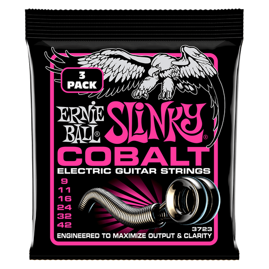 Ernie Ball Slinky Cobalt Electric Guitar Strings - 3 Pack