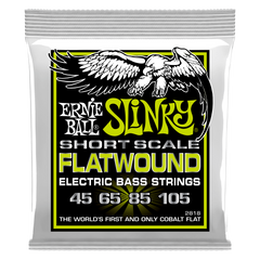 Ernie Ball Slinky Cobalt Flatwound Short Scale Electric Bass Strings