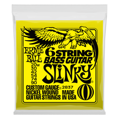 Ernie Ball Slinky Nickel Wound 29 5/8 scale 6-String w/ small ball end Electric Bass Guitar Strings 20-90 Gauge