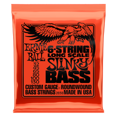 Ernie Ball Slinky Nickel Wound Long Scale 6-String Electric Bass Strings 32-130 Gauge