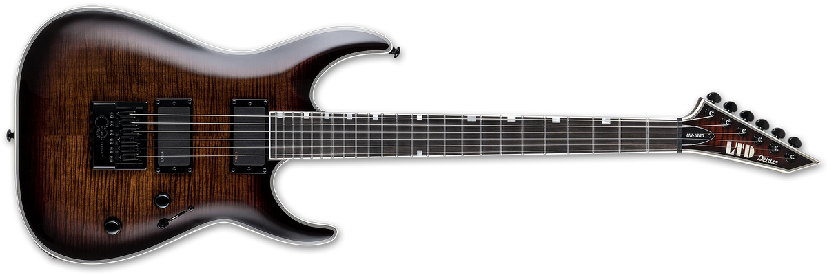 ESP LTD MH-1000 EVERTUNE 6-String Electric Guitar with Bag - Dark Brown Sunburst