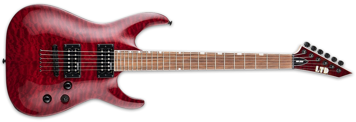 ESP LTD MH-200QM NT 6-String Electric Guitar with Bag - See Thru Black Cherry