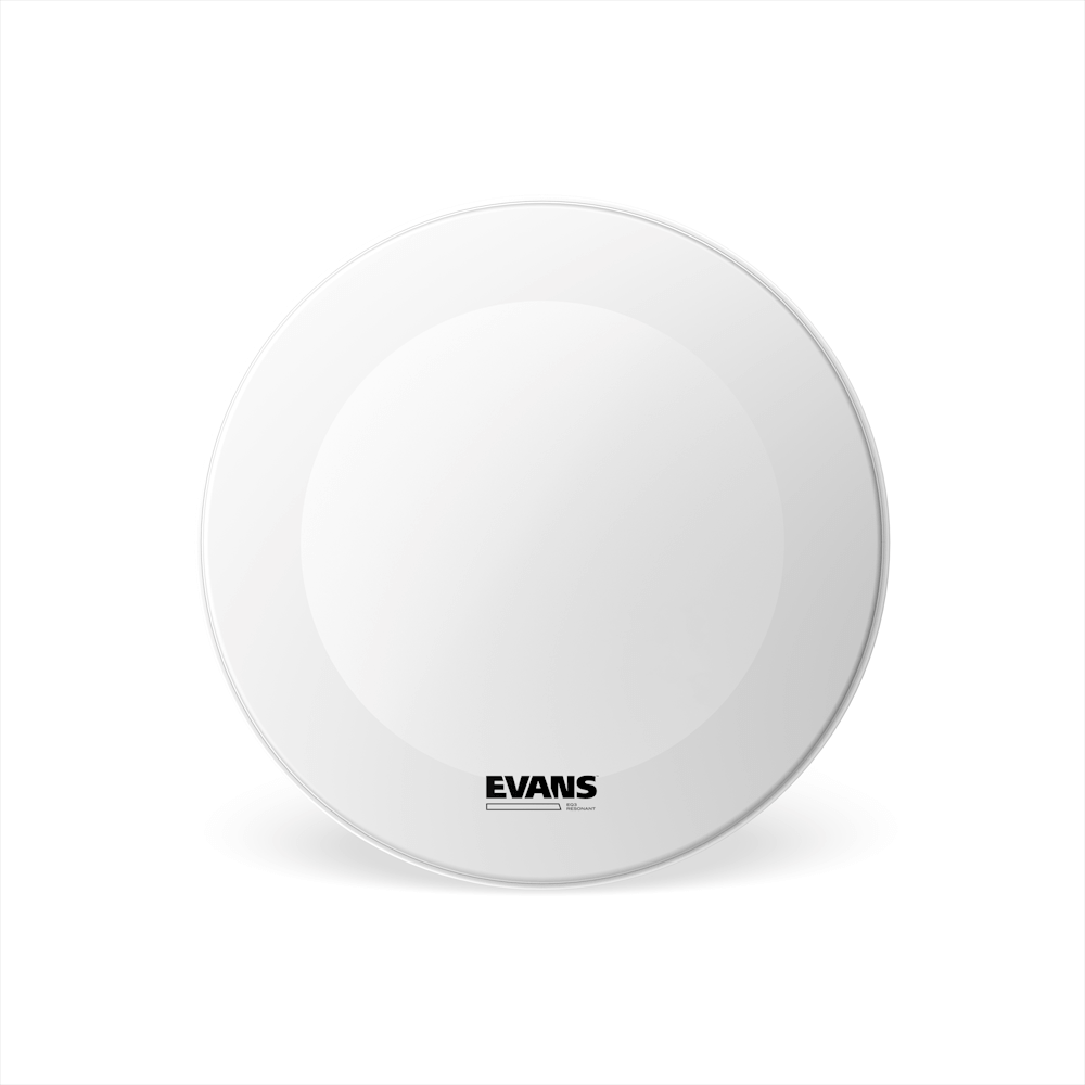 Evans EQ3 No Port Coated Bass Drumhead - White
