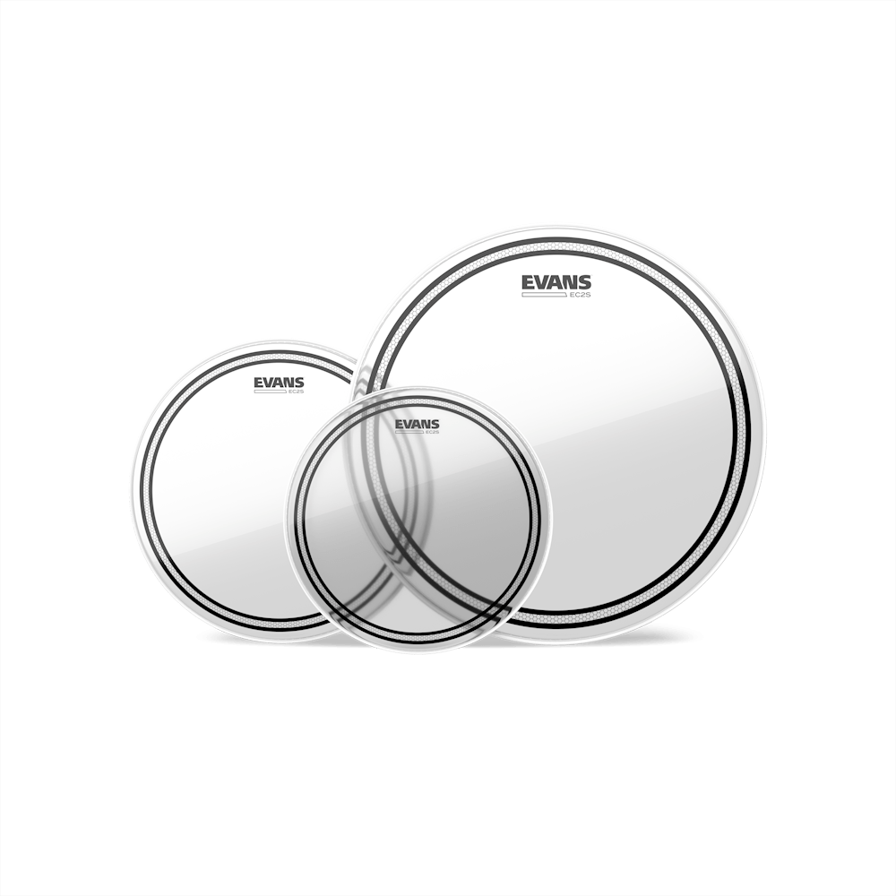Evans ETP-EC2SCLR-S EC2S Clear Tom Drumhead Clear Standard Tom Pack (12", 13", 16")