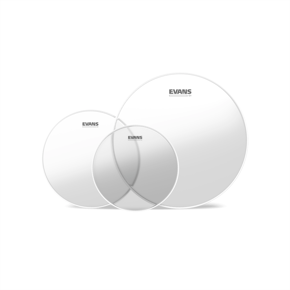 Evans ETP-G1CLR-F G1 Clear Tom Drumhead Clear Fusion Tom Pack (10", 12", 14")