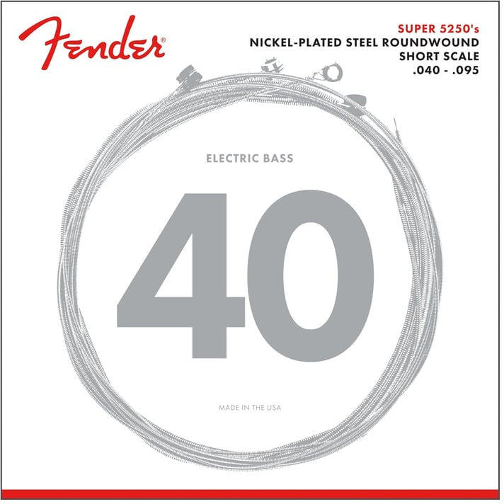 Fender Bass Guitar String Super 5250 Short Scale Nickel Plated .040-.095 5250XL 735250402