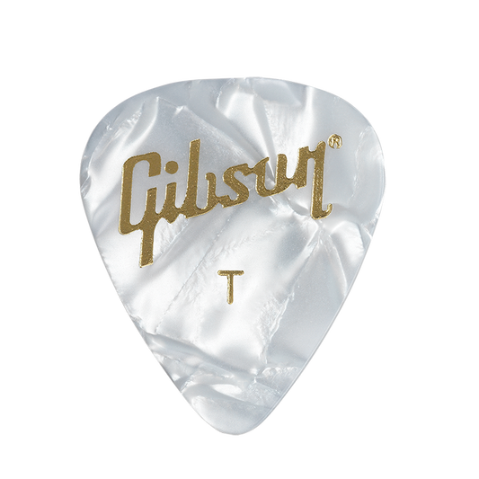 Gibson APRW12-74 White Pearl Guitar Picks, 12 Pack