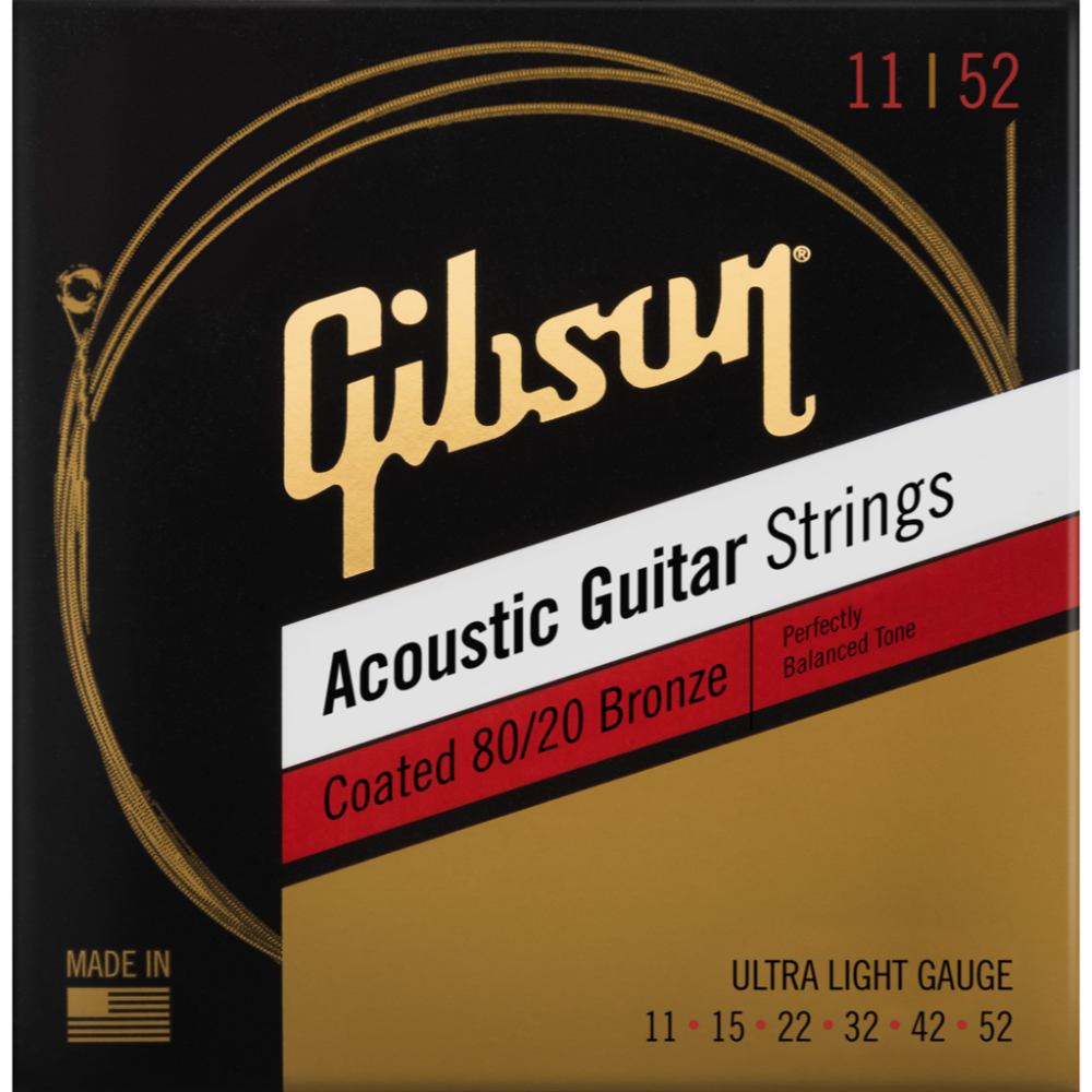 Gibson Coated 80/20 Bronze Acoustic Guitar Strings ( Multiple Gauges )