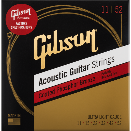 Gibson Coated Phosphor Bronze Acoustic Guitar Strings ( Multiple Guages )