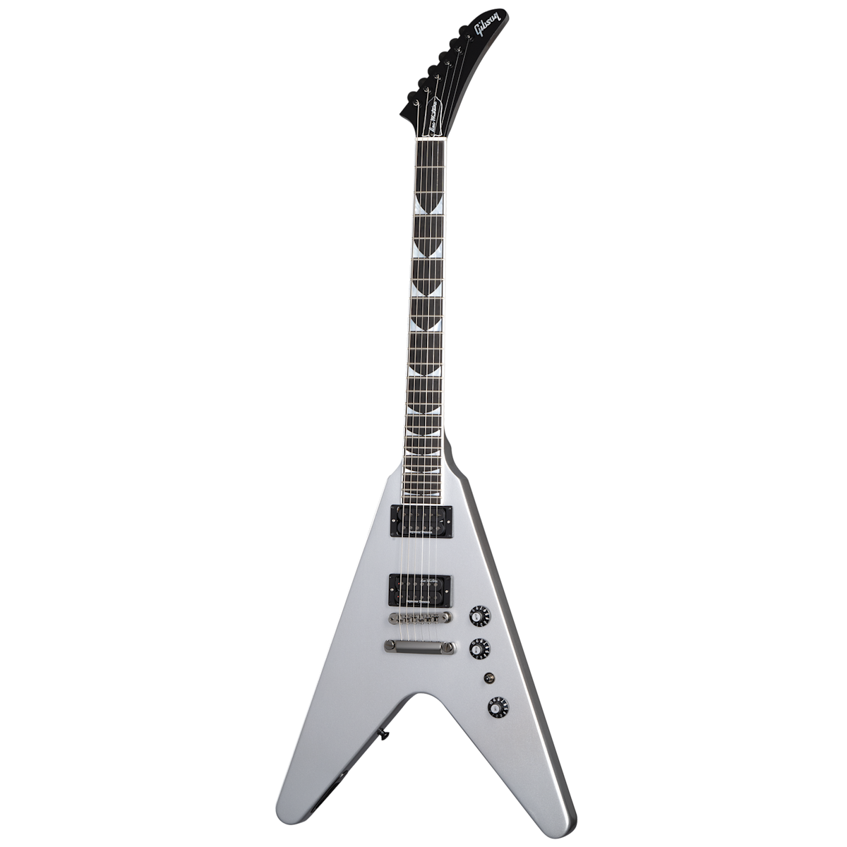 Gibson Dave Mustaine Flying V EXP Electric Guitar - Silver Metallic DSVX00S1BC1