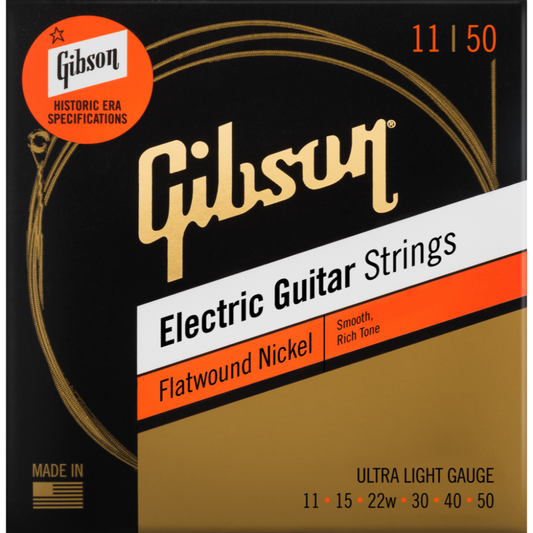 Gibson Flatwound Nickel Electric Guitar Strings