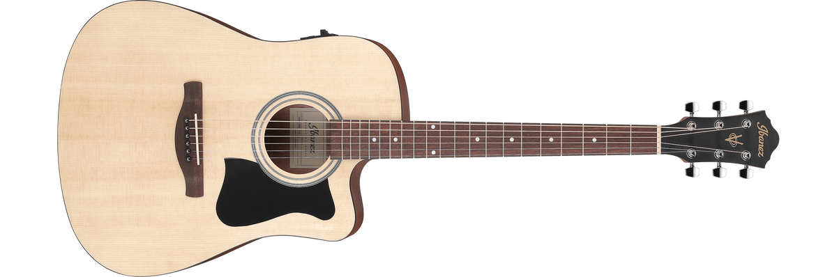Ibanez Acoustic Guitar Dreadnought with Cutaway Electronics Open Pore Natural V40CE-OPN