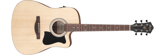 Ibanez Acoustic Guitar Dreadnought with Cutaway Electronics Open Pore Natural V40CE-OPN