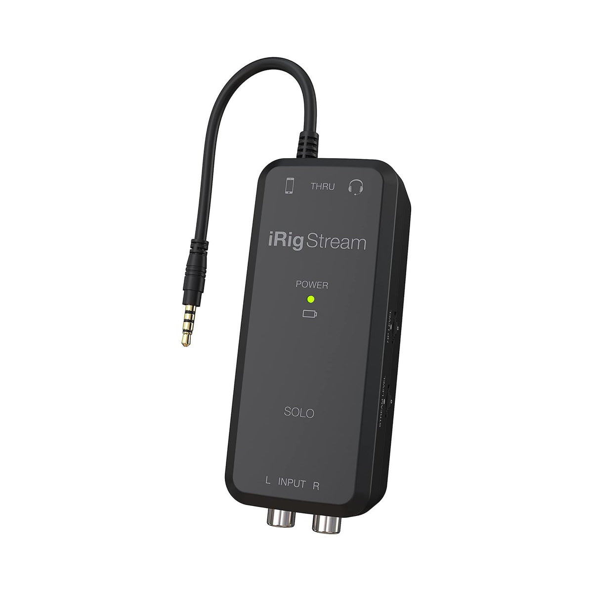 IK Multimedia iRig Stream Solo audio interface with 1/8" TRRS jack & 2 RCA