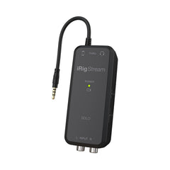 IK Multimedia iRig Stream Solo audio interface with 1/8" TRRS jack & 2 RCA