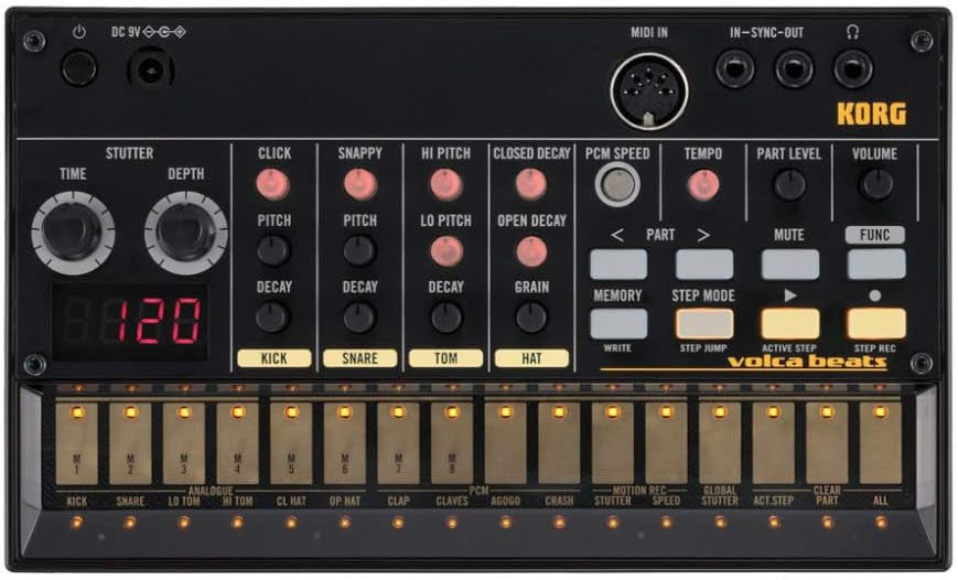 Korg Volca Beats Analog Rythem Machine with Electribe-style 16-step Sequencer and Real Analog Sounds