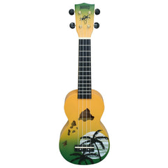 Mahalo Designer Series Soprano Ukulele Hawaii Green Burst With Bag - MD1HAGNB