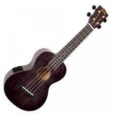 Mahalo Hano Series Concert Ukulele Trans Black MVT2 Electronics & Padded Bag - MH2VTTBK