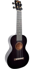 Mahalo Hano Series Concert Ukulele Wide Neck Trans Black With Bag - MH2WTBK