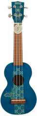 Mahalo Kahiko Batik Series Soprano Ukulele Trans. Blue With Bag - MK1BATBU