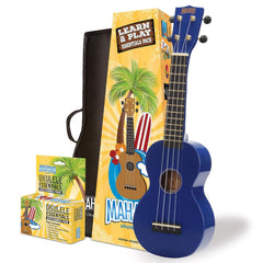 Mahalo Rainbow Series Soprano Ukulele Blue with Essential Pack - MR1BUK