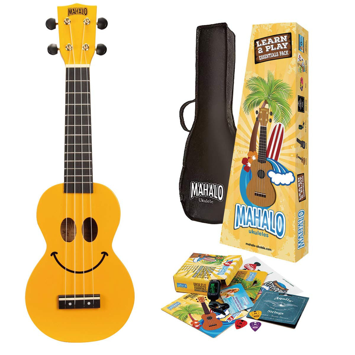Mahalo U-Smile Series Soprano Ukulele with Essential Pack - U-SMILE YWK