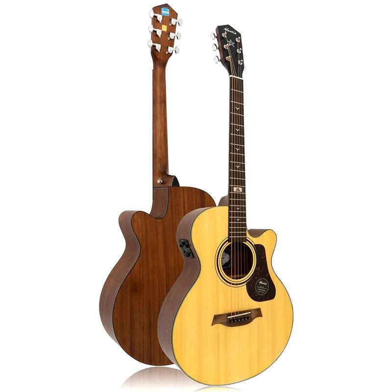 Mantic GT-10ACE - Cutaway Grand Auditorium Natural Electro Acoustic Guitar (Solid Top)